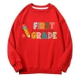thumbnail image 4 of Mercatoo First Grade Sweatshirts for Girls, Kids Oversized Graphic Letter Print Long Sleeve Crewneck Pullover School Shirt, 4 of 6