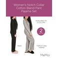 thumbnail image 2 of MeMoi Women's Notch Collar Cotton Blend Pant Pajama Set - Womens - Female, 2 of 7