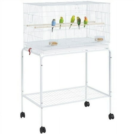 47-inch Flight Bird Cages for Parakeets Lovebirds Canaries Breeding Cage, White