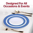 thumbnail image 6 of Smarty White Gold Spiral on Blue Rim Plastic Wedding Value Set (120 Guests), 6 of 6