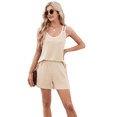thumbnail image 4 of Summer Ladies Casual 2 Pieces Set Khaki M, 4 of 10