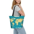 thumbnail image 7 of Kll Tote Bag For Women World Map With Landmarks Print Shopping Grocery Reusable Bags For Office School Shopping Travel, 7 of 7