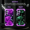 thumbnail image 2 of Casetego for Samsung Galaxy S24 Plus 5G Case,Glow in The Dark Three Layer Heavy Duty Shockproof Protection Hard Plastic Bumper+Soft Silicone Protective 6.7 inch Case,Deep Purple Rose, 2 of 8