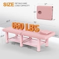 thumbnail image 6 of Stationary Massage Table Folding Bed with Backrest for Treatment Table Physical Therapy Table Spa Facial Bed, Metal Frame PU Leather, 30.5"Wx75"L, 660lbs, Pink, 6 of 10