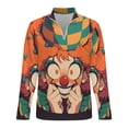 thumbnail image 4 of Surprise Clown Colorful Men's Sweater Sports POLO Shirt Zip Pullover Mens Athletic Long Sleeve Sweatshirt Mock Neck for Men, 4 of 7
