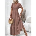 thumbnail image 3 of Redwood V-Neck Flutter Sleeve Maxi Dress With Lace Trim And Smocked Waist, 3 of 18