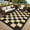 8*10ft-Black Coffee, variant on Outdoor Rug 8 x 10 Waterproof Checkboard Woven Carpet, Large Reversible Plastic Straw Rug, Foldable Modern Geometric Plaid Outside Camping Rug for Picnic, Backyard, Deck, Black Brown