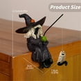 thumbnail image 3 of Yttmshdga Halloween Fishing Witch Resin Decor Miniature Cauldron & Broomstick Figurine For Aquarium/Tabletop, 3 of 7