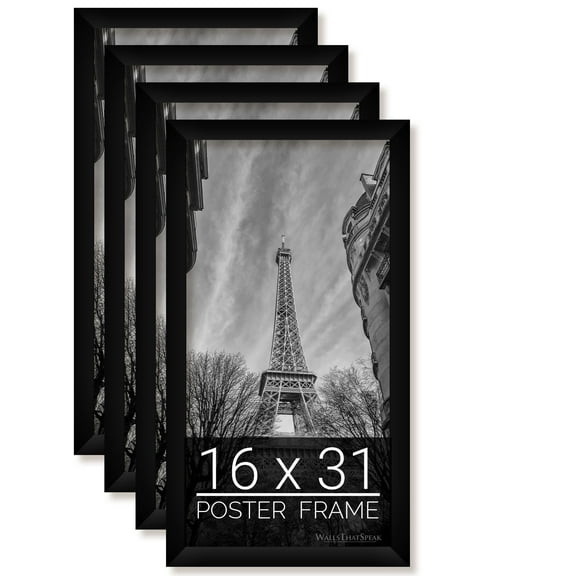 16x31 Black Picture Frame for Puzzles Posters Photos or Artwork, Set of 4