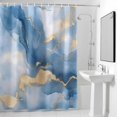 thumbnail image 4 of Blue Marble Fabric Shower Curtain Golden Ripple Abstract Art Washable Shower Curtains for Bathroom, Waterproof Bath Curtain with Hooks Home Decor 72x72in, 4 of 8