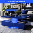 thumbnail image 7 of ARICOEASY Modern LED Coffee Table, 2 Tiers Rectangle Center Table, Blue, 7 of 7