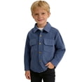 thumbnail image 3 of TIREOW Girls and Boys Corduroy Shirts Jackets Collared Button Front Solid Color Shirts Coat Spring Autumn Casual Shirts Top, 3 of 7