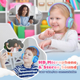 thumbnail image 3 of Mpow Kids Headphones with Microphone(2 Pack), Stereo Audio Share Volume Limit Foldable Adjustable Wired Headphones for Kids, Kids Headphones for School Tablet Airplane, 3 of 8