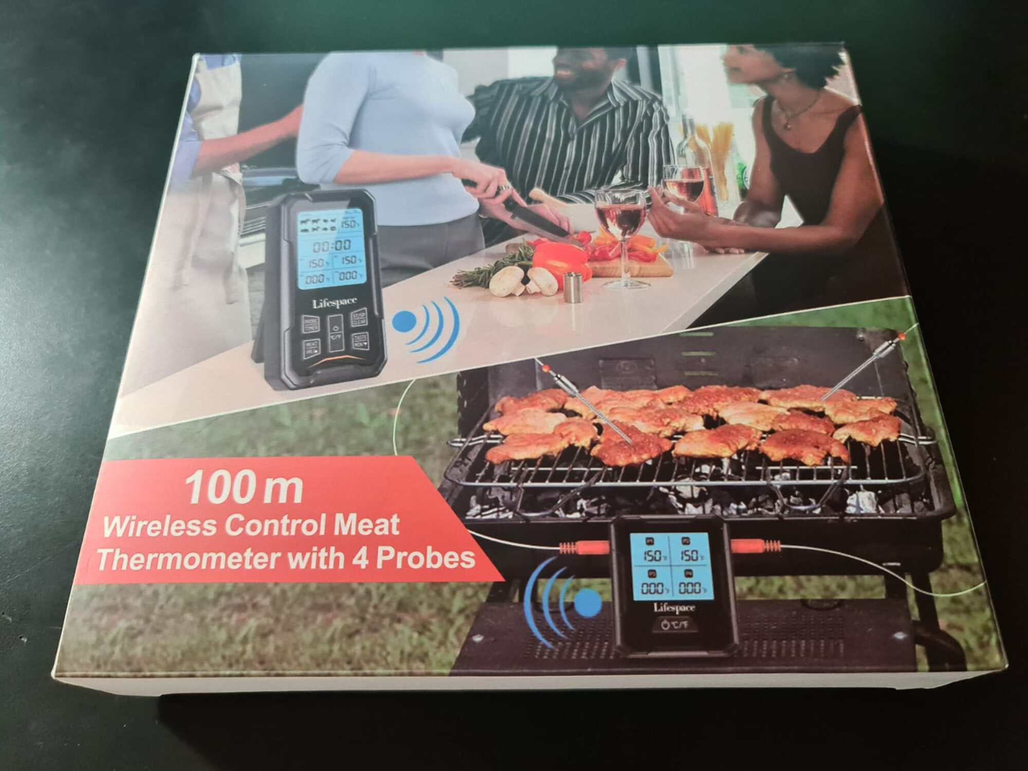 Lifespace 4-Probe 109-yard Wireless Cooking Meat Thermometer