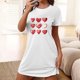 thumbnail image 1 of Camisón corto de talla grande para mujer, camisón de manga corta con estampado de pecho a la moda, camisón para mujer, 1 of 5