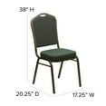 thumbnail image 5 of Flash Furniture HERCULES Series Crown Back Stacking Banquet Chair in Green Patterned Fabric - Gold Vein Frame, 5 of 13