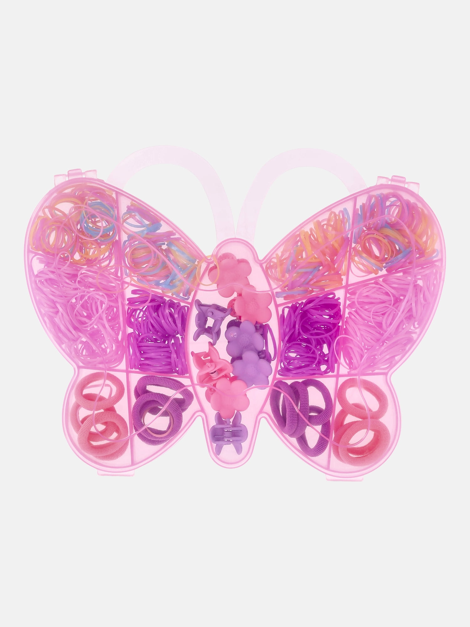 Justice Girls Hair Accessories with Butterfly Case, 575-Piece Set