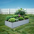 thumbnail image 5 of 8x4x1.5ft Galvanized Raised Garden Bed Large Metal Outdoor for Gardening Planter Raised Bed Flower Bed Garden Boxes Outdoor with Gloves and 2 Compost Bags, Silver, 5 of 18