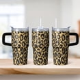 thumbnail image 2 of 20oz Double Wall Insulated Tumbler with Handle, Geometric Design Stainless Steel Travel Coffee Mug Leak-Proof with Straw, 2 of 5