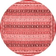 thumbnail image 1 of Ahgly Company Machine Washable Indoor Round Oriental Red Modern Area Rugs, 3' Round, 1 of 4