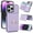 Purple, variant on Wallet Case with Card Holder for iPhone 14 Pro, 360° Rotation Ring Kickstand Magnetic Clasp and Durable Shockproof Cover
