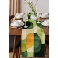 thumbnail image 4 of Green Geometric Table Runner 72 Inches, Middle Century Vintage Art Aesthetic Bed Runner Dresser Scarves Tabletop for Indoor Outdoor Parties/Ceremony/Banquet, 16" x 72", 4 of 8