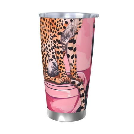 

Vsdgher Cheetah On Toilet Humor Art 20 Oz Stainless Steel Vacuum Insulated Travel Mug Coffee Cup for Home Office Outdoor Works Great for Ice Drinks and Hot Beverage -Without Straw