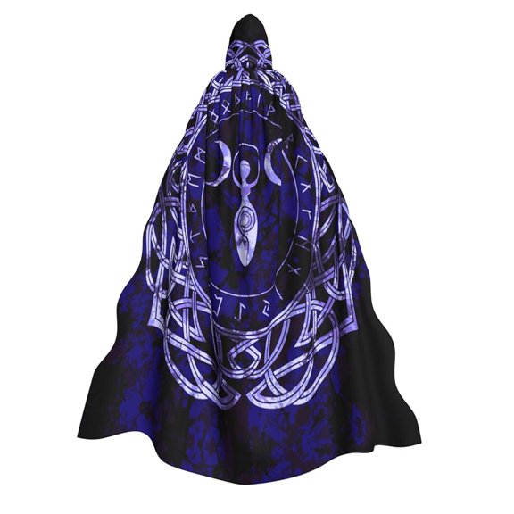 Adult Mens Hooded Cloak Long Sleeve Cape Hooded Outerwear Halloween Party and Festival Wear