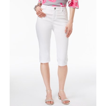 INC Womens Regular Fit Straight Leg Cropped Jeans White 12