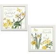 thumbnail image 2 of Gango Home Decor Citron Curiosities Inspirational Floral Wall Art ; Two Yellow 12x12in Art Prints in White Frames, 2 of 6
