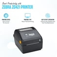 thumbnail image 3 of Impresora de etiquetas Zebra ZD421 USB/Bluetooth con paquete de aplicaciones Zebra, 3 of 6