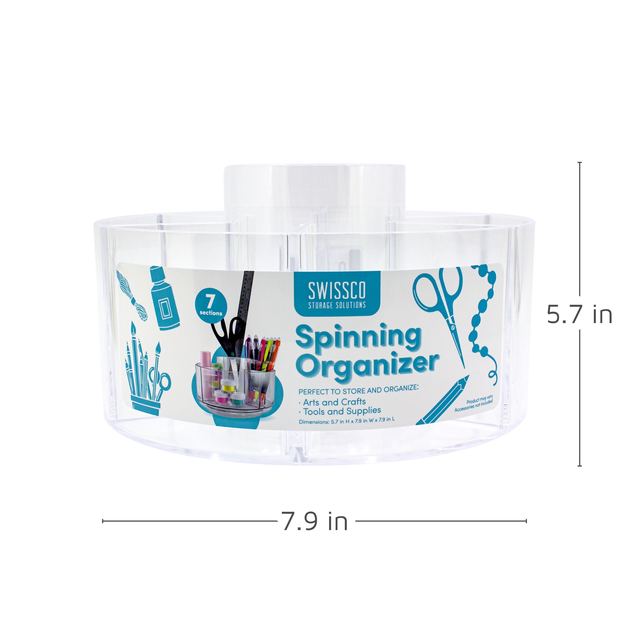 Swissco Spinning Arts and Crafts Storage Caddy Organizer, Rotating