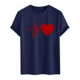 thumbnail image 3 of FAWUUDO Valentines Day Simple Print T Shirt for Men Short Sleeve Round Neck Casual Romantic Holiday Gift Idea Navy L, 3 of 5