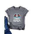 thumbnail image 4 of Hibeli Women NASA Letters Print Casual T-Shirt Short Sleeves Tee Shirts, 4 of 7