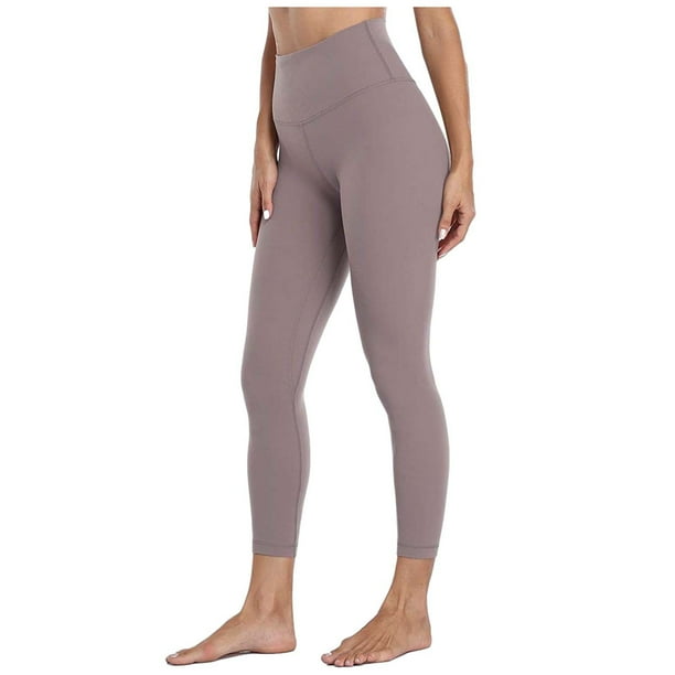 Fesfesfes Leggings for Women High Waist Solid Color Tight Fitness Pants  Nude Hidden Skinny Hip Lift Pilates Yoga Pants 