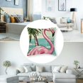 thumbnail image 5 of nygtbtfer Summer Decorative Throw Pillow Covers Set of 2, Pink Palm Leaves Flower Porch Patio Outdoor Pillowcase, Bless This Home Sweet Home Stripes Cushion Case Decor White, 5 of 7