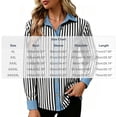 thumbnail image 3 of Warop Women's Striped Button-Down Shirt Long Sleeve Collared Contrast Trim Blouse Office Work Top for Daily, 3 of 6