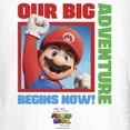 thumbnail image 2 of Junior's The Super Mario Bros. Movie Mario Our Big Adventure Begins Now  Graphic Tee White Medium, 2 of 3