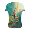 thumbnail image 6 of Spring Tops for Women Viikei Womens Tops Short Sleeve,Plus Size Tops for Women Short Sleeve V Neck Shirts,Women's New Short-sleeved V-neck Pullover Casual Printed Fashion Top Multicolor L, 6 of 7