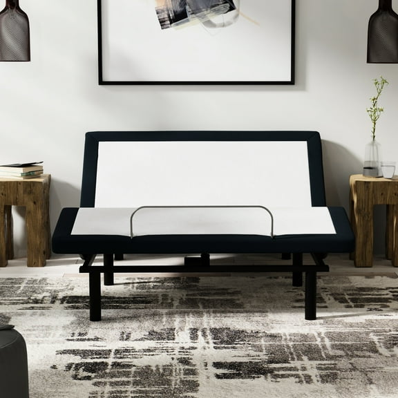 King Size Adjustable Base: Massage, Led Ambient , 15in High , Zero , White