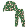 thumbnail image 3 of DISNIMO Santa Claus Print Women's 2 Piece Outfits Lounge Sets Long Sleeve Top and Long Pants Crew Neck Pajama Sets with Pocket Casual Soft Sleepwear Nightwear, S, 3 of 7