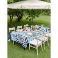 thumbnail image 4 of Outdoor Tablecloth with Umbrella Hole for Patio/Picnic/Party/Camping, Summer Ocean Waterproof Table Cloth Rectangle Table Cover Washable, Blue Coastal Fish Food Wine Crab Sailboat (60"x 120"), 4 of 8