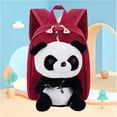 thumbnail image 2 of Cute Panda Animal Backpack with Plush Face Design Lightweight Breathable Straps Elementary School Bookbag, 2 of 4