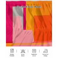 thumbnail image 5 of Pink Orange Wrap Around Bed Skirts for King Bed 16" Drop,Bed Skirt with Adjustable Elastic Belt Dust Ruffle Bed Valance for Bedroom Hotel Luxury Geometric Modern Abstract Oil Painting Bed Frame Cover, 5 of 7