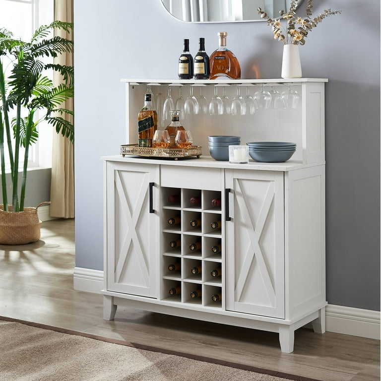 Off white bar cabinet hot sale