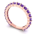 thumbnail image 2 of 1.2 ctw Wedding Band for Women - 14K Rose Gold Natural Amethyst Stackable Eternity Ring, 2 of 6