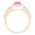 thumbnail image 4 of 1.92 ctw Solitaire with Zirconia Diamond Accents Anniversary Ring for Women | Emerald Cut Simulated Pink Diamond | Hyperallergenic Solid 18K Rose Gold, 4 of 5