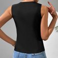 thumbnail image 3 of QSXADF Women's Sleeveless Blazer Vests Button Closure V Neck Hoodless Solid Fall Casual Ladies Outdoor Jacket, 3 of 4