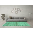 thumbnail image 3 of Ahgly Company Machine Washable Indoor Rectangle Abstract Turquoise Blue Contemporary Area Rugs, 3' x 5', 3 of 4