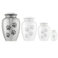 thumbnail image 4 of Reminded Pet Cremation Urns for Dog and Cat Ashes, Brass Memorial Paw Print Urn - Large Up to 110 Pounds Silver, 4 of 7